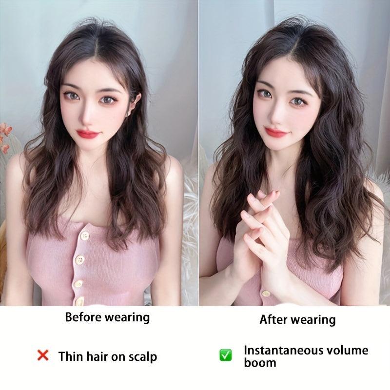 Long Curly Hair Pieces Synthetic Clip In Hair Extensions Natural Look