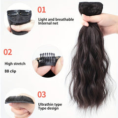 Long Curly Hair Pieces Synthetic Clip In Hair Extensions Natural Look