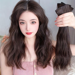 Long Curly Hair Pieces Synthetic Clip In Hair Extensions Natural Look