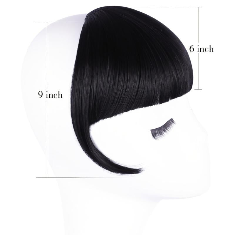 Invisible Clip In Bangs with Temples Natural Flat Fringe Hairpieces