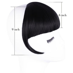 Invisible Clip In Bangs with Temples Natural Flat Fringe Hairpieces