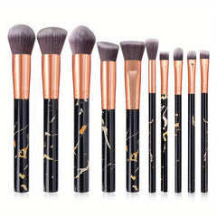 10 Pcs Marble Makeup Brushes Set