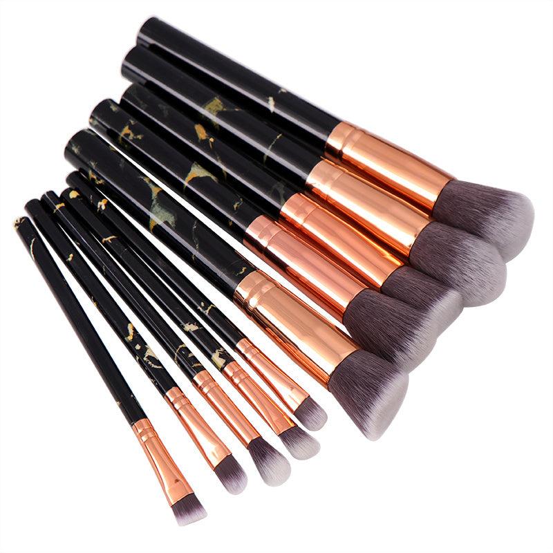 10 Pcs Marble Makeup Brushes Set