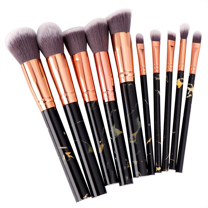 10 Pcs Marble Makeup Brushes Set