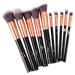 10 Pcs Marble Makeup Brushes Set