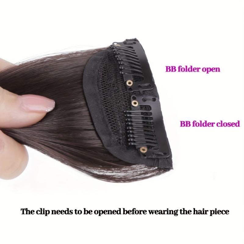 Brown Natural Straight Hair Extensions Clip In False Hair Pieces For Women