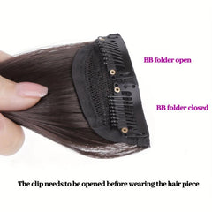 Brown Natural Straight Hair Extensions Clip In False Hair Pieces For Women