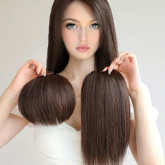 Brown Natural Straight Hair Extensions Clip In False Hair Pieces For Women