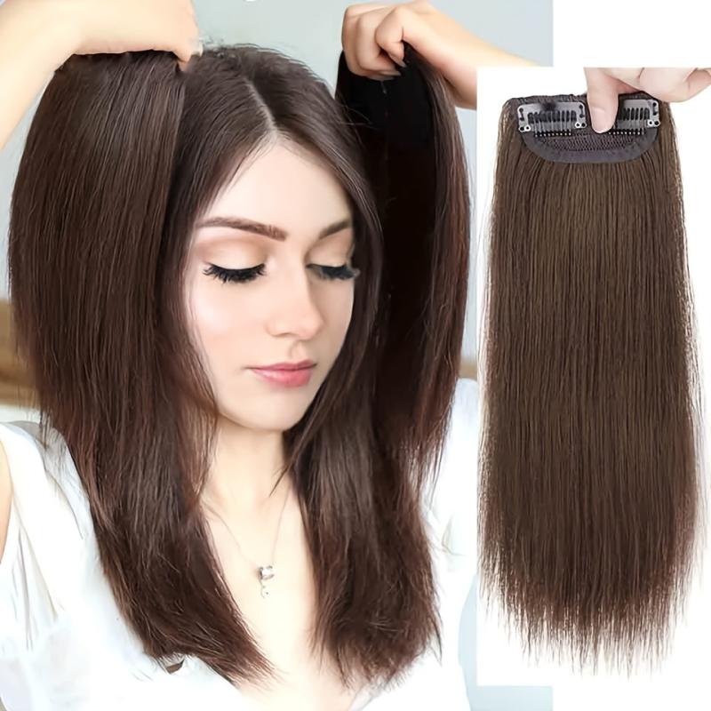 Brown Natural Straight Hair Extensions Clip In False Hair Pieces For Women