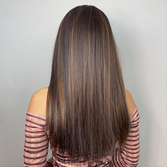 22 Inch Long Straight Highlights Synthetic Headband Wig