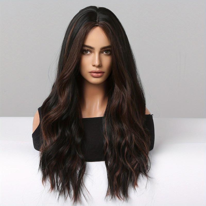 Brown 60 96 Cm Long Curly Wavy Hair Wig Synthetic Heat Resistant for Women Girls