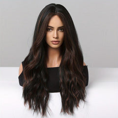 Brown 60 96 Cm Long Curly Wavy Hair Wig Synthetic Heat Resistant for Women Girls