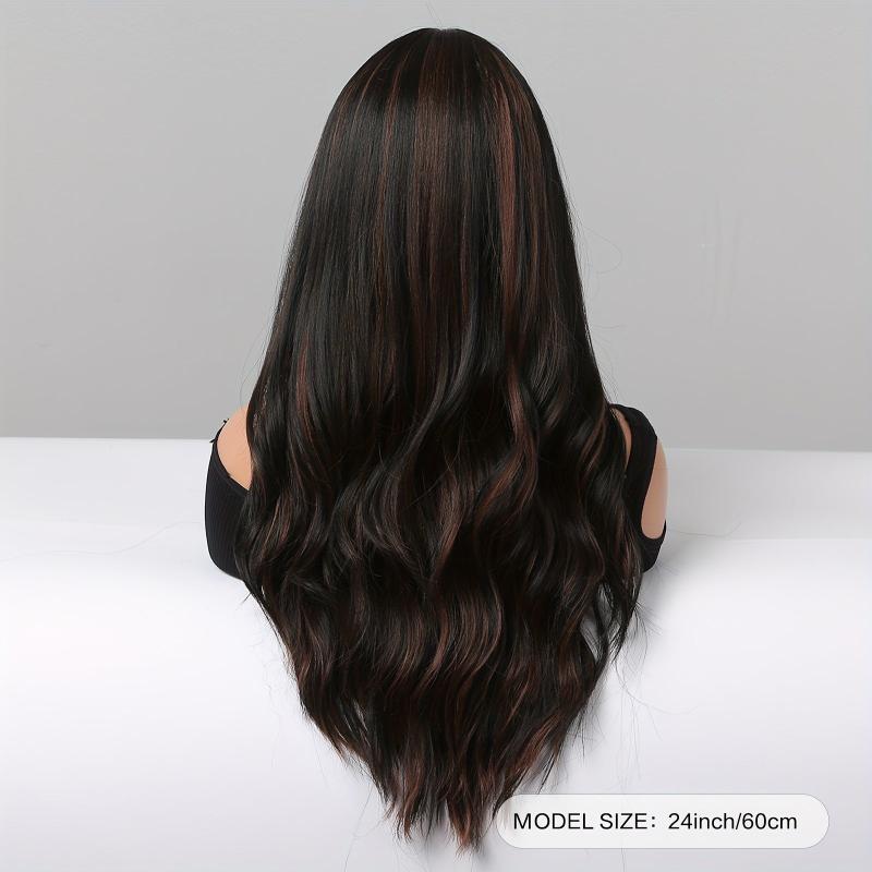 Brown 60 96 Cm Long Curly Wavy Hair Wig Synthetic Heat Resistant for Women Girls
