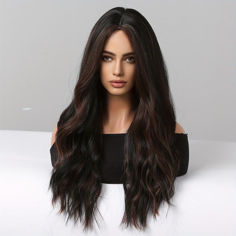 Brown 60 96 Cm Long Curly Wavy Hair Wig Synthetic Heat Resistant for Women Girls