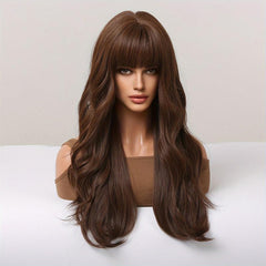 Brown 60 96 Cm Long Curly Wavy Hair Wig Synthetic Heat Resistant for Women Girls