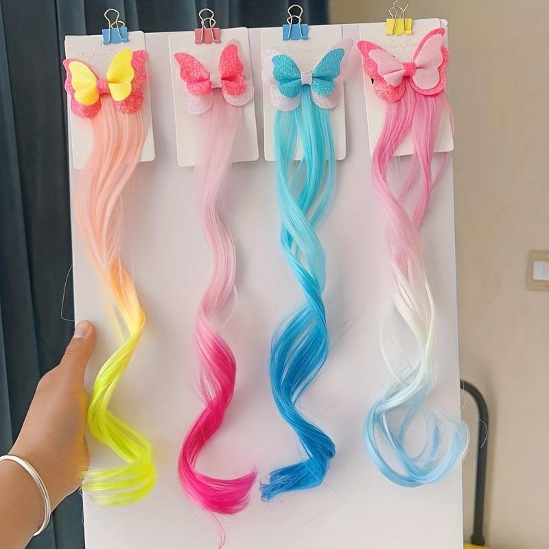 Colorful Gradient Bow Hair Clips for Girls