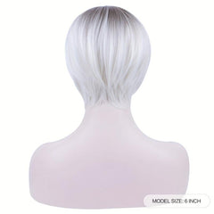 Short Pixie Cut Hair Wigs Machine Synthetic Hair Wigs For Women