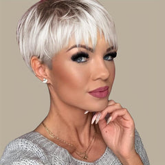 Short Pixie Cut Hair Wigs Machine Synthetic Hair Wigs For Women