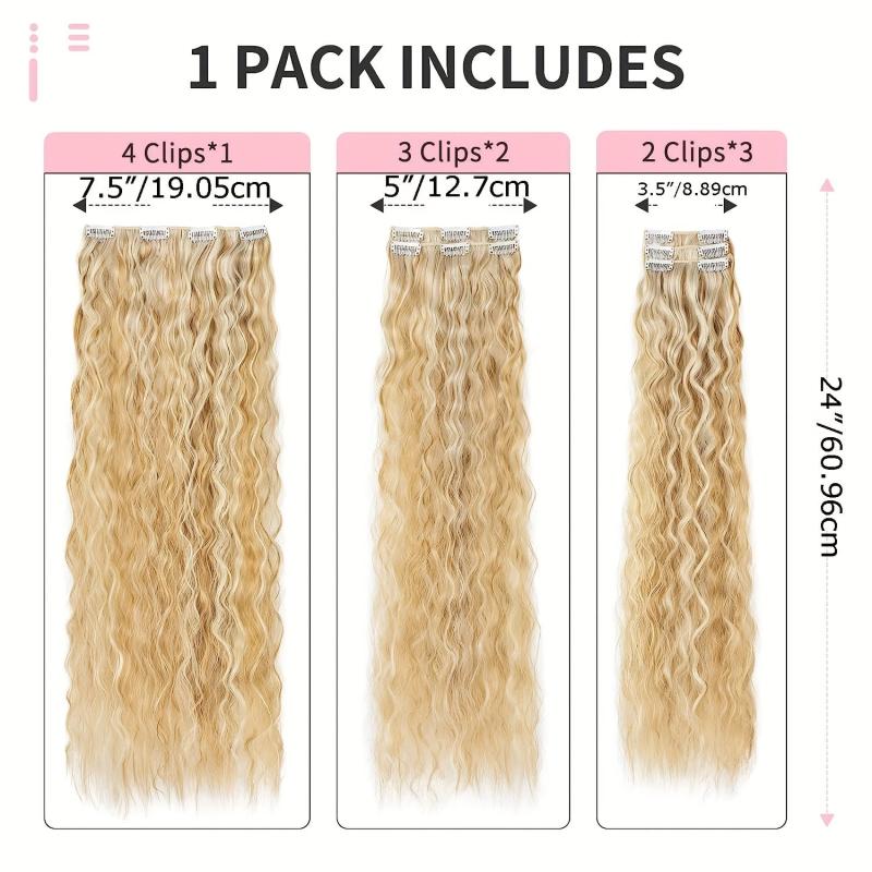 6pcs Long Curly Clip In Hair Extensions for Daily Use