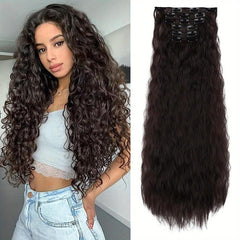 6pcs Long Curly Clip In Hair Extensions for Daily Use