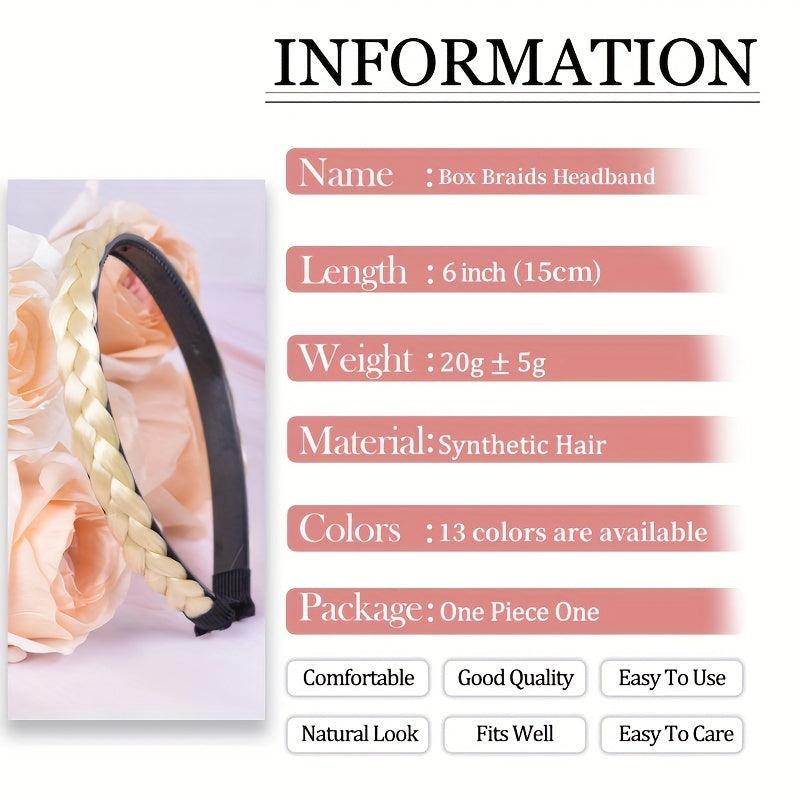 Colored Box Braids Headband Synthetic Hair Plaited Braids Headband