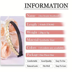 Colored Box Braids Headband Synthetic Hair Plaited Braids Headband