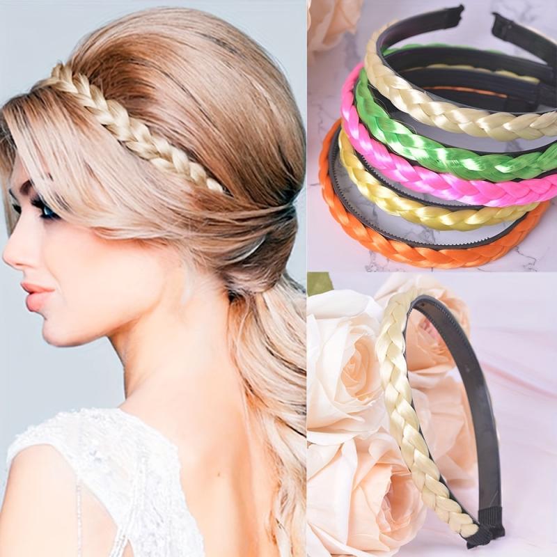 Colored Box Braids Headband Synthetic Hair Plaited Braids Headband