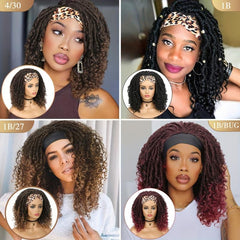 Short Headband Dreadlock Wig Curly Synthetic Hair Goddess Hand Braided Twist Bro