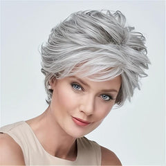 Pixie Cut Wig With Bangs Synthetic Heat Resistant
