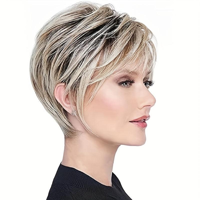 Pixie Cut Wig With Bangs Synthetic Heat Resistant