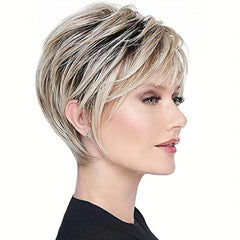 Pixie Cut Wig With Bangs Synthetic Heat Resistant
