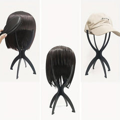 Plastic Wig Head Holder Mannequin Stand Portable Folding Flexible Wig Stand