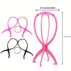 Plastic Wig Head Holder Mannequin Stand Portable Folding Flexible Wig Stand