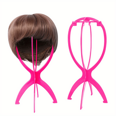 Plastic Wig Head Holder Mannequin Stand Portable Folding Flexible Wig Stand