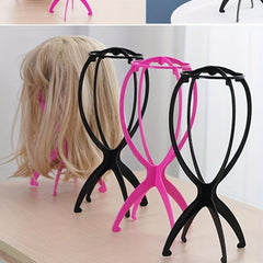 Plastic Wig Head Holder Mannequin Stand Portable Folding Flexible Wig Stand