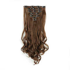 7pcs Long Curly Wavy Hair Extensions Synthetic Fiber Hair Pieces for Daily Use