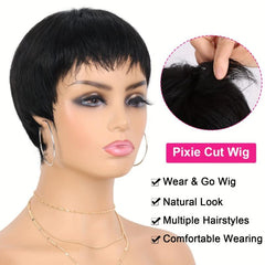 Short Pixie Cut Human Hair Wigs for Women 10-32 cm
