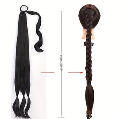 Long Straight Ponytail Extension with String Wrap