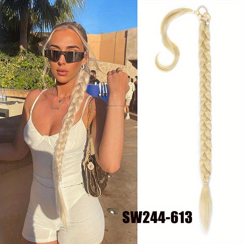 Long Straight Ponytail Extension with String Wrap