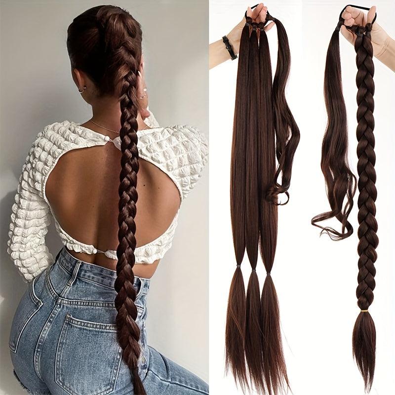 Long Straight Ponytail Extension with String Wrap
