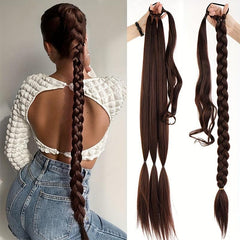Long Straight Ponytail Extension with String Wrap