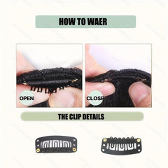 Women's Clip In Hair Bangs Straight Air Bangs With Sideburns Hairpieces