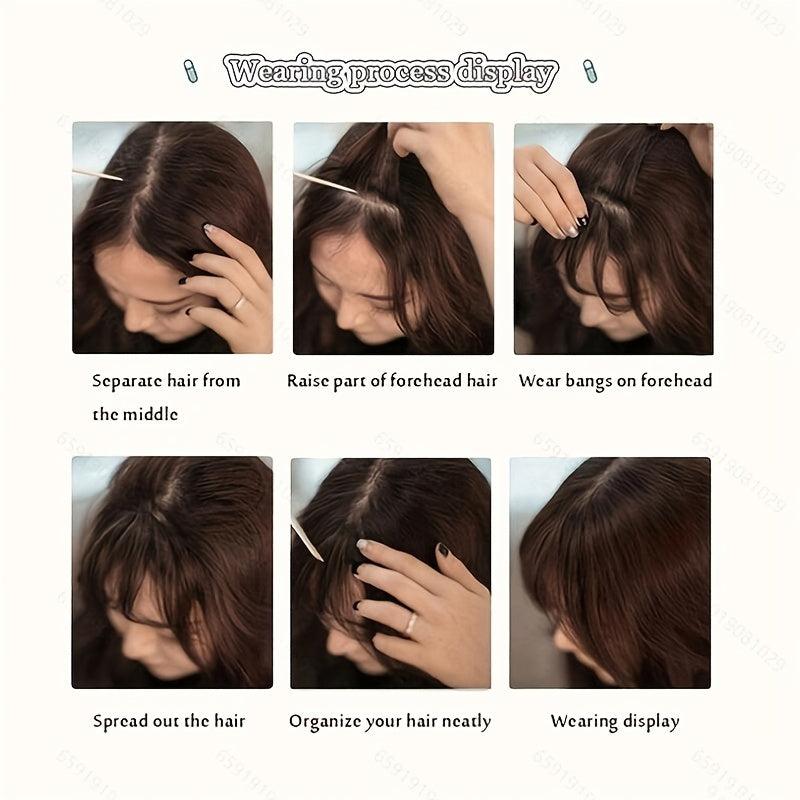 Women's Clip In Hair Bangs Straight Air Bangs With Sideburns Hairpieces