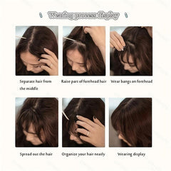 Women's Clip In Hair Bangs Straight Air Bangs With Sideburns Hairpieces