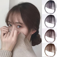 Women's Clip In Hair Bangs Straight Air Bangs With Sideburns Hairpieces