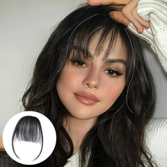Women's Clip In Hair Bangs Straight Air Bangs With Sideburns Hairpieces
