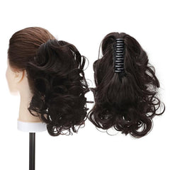 35 56 Cm Short Claw Ponytail Hair Extensions Curly Real Hair Piece Clip In Hair