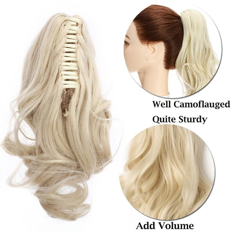 35 56 Cm Short Claw Ponytail Hair Extensions Curly Real Hair Piece Clip In Hair