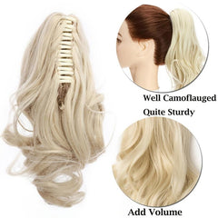 35 56 Cm Short Claw Ponytail Hair Extensions Curly Real Hair Piece Clip In Hair
