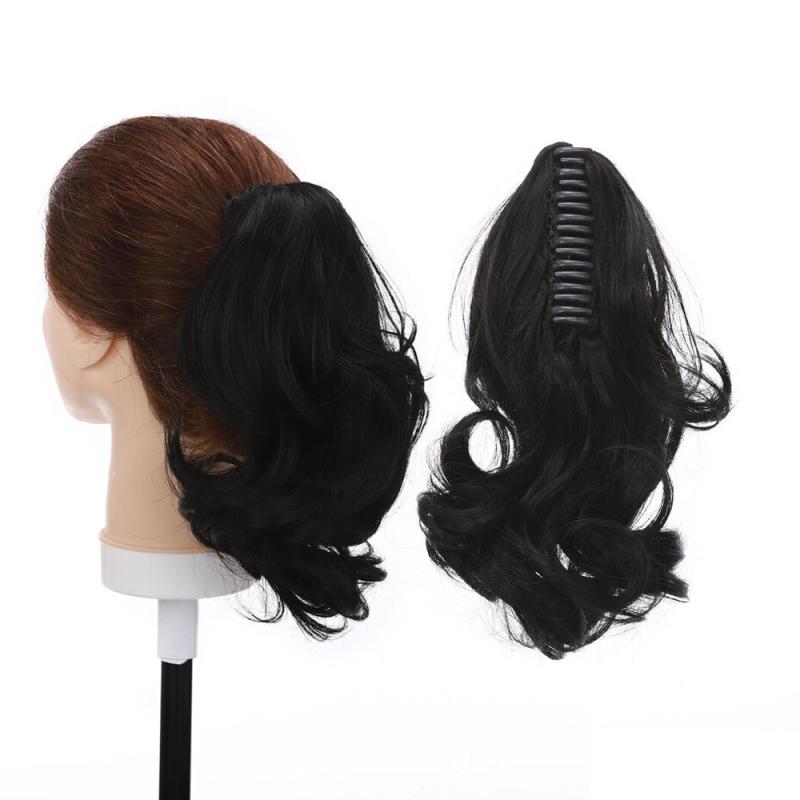 35 56 Cm Short Claw Ponytail Hair Extensions Curly Real Hair Piece Clip In Hair